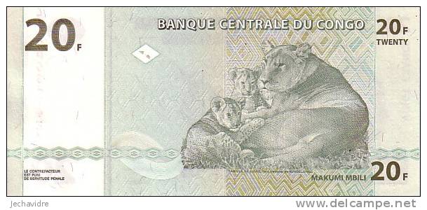 CONGO   20 Francs   Daté Du 30-08-2003    Pick 94    ***** BILLET  NEUF ***** - Non Classificati