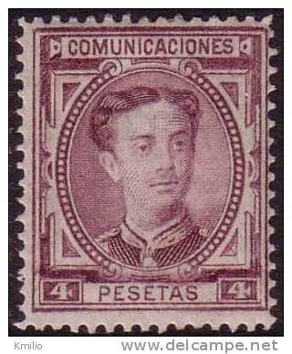 1876. Edifil 181* Alfonso XII 4 Pts Violeta En Nuevo - Ongebruikt