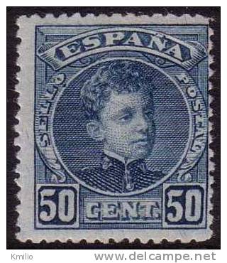 1901. Edifil 252* Alfonso XIII Cadete 50cts Azul En Nuevo - Neufs