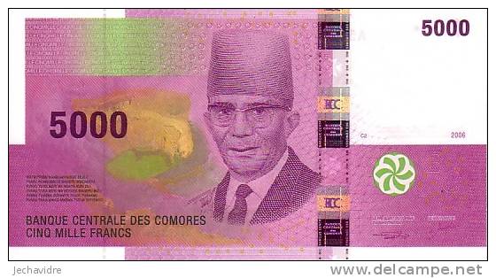 COMORES   5 000 Francs  Emission De 2006   Pick 19     ***** BILLET  NEUF ***** - Comore