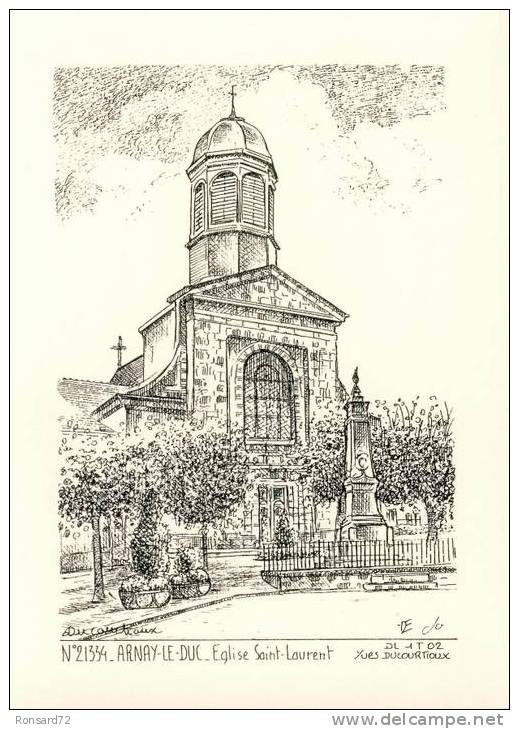 21 ARNAY Le DUC - Eglise Saint-Laurent  - Illustration Yves Ducourtioux - Arnay Le Duc