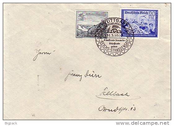 DR Brief Mif Minr.711,731 SST Stuttgart-Reichs-Strassensammlung 31.3.40 - Briefe U. Dokumente