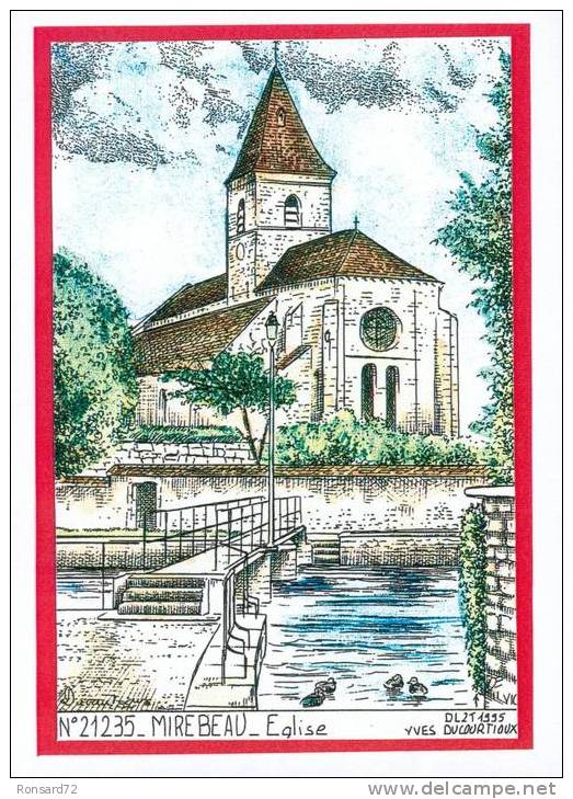 21 MIREBEAU - Eglise  - Illustration Yves Ducourtioux - Mirebeau