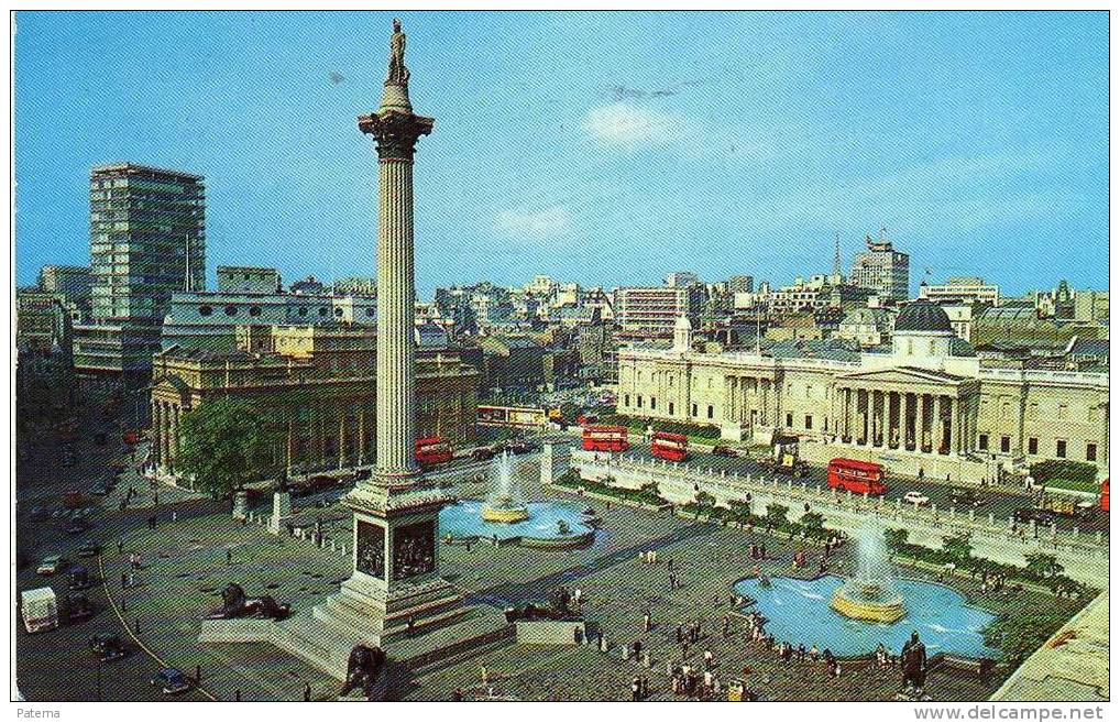 3285   Postal, Vista  Trafalgar Square  De Londres, Post Card - Trafalgar Square