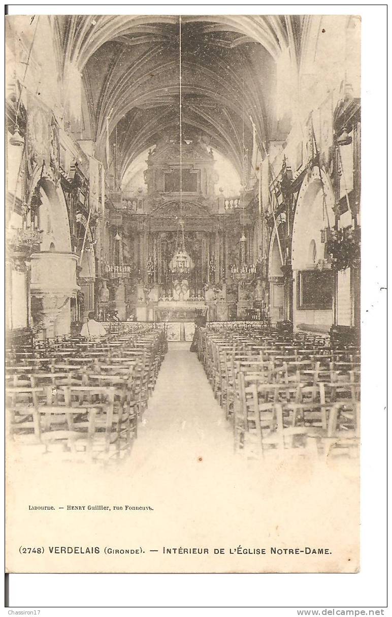 33 - VERDELAIS - Intérieur De L´ Eglise Notre-Dame - Verdelais