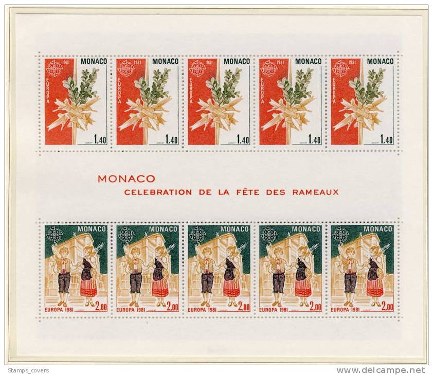 MONACO MNH** EUROPA 1981 SHEETS FEULLETS - 1981