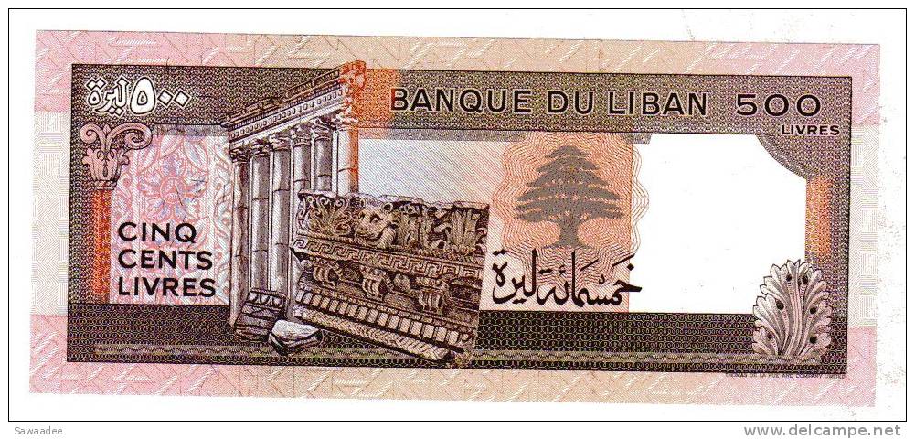 BILLET LIBAN - P.68 - 500 LIVRES - 1988 - Lebanon