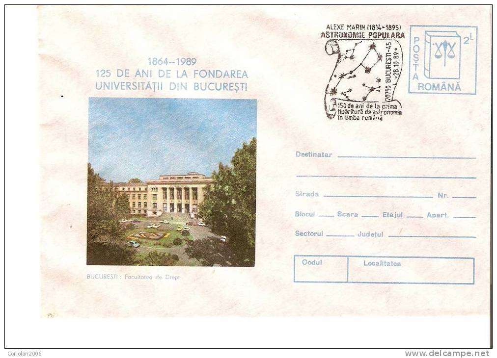 Romania / Postal Stationery With Special Cancellation / Rare - Astronomie