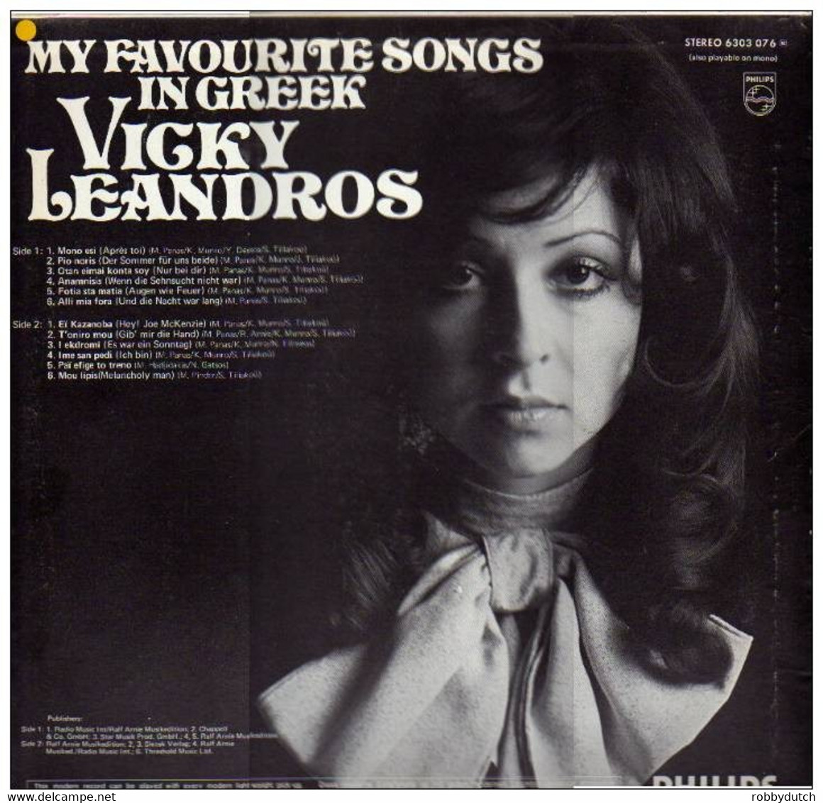 * LP *  VICKY LEANDROS - MY FAVOURITE SONGS IN GREEK (Holland 1972 Very Rare!!!) - Disco, Pop
