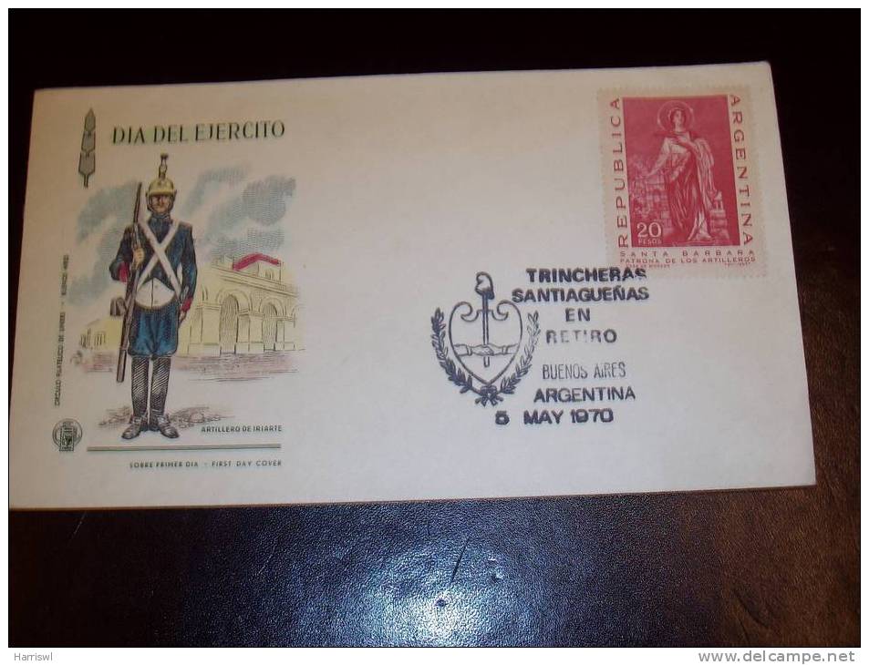 ARGENTENIA 1970 FDC DIA DEL EJERCITO - Cartas & Documentos