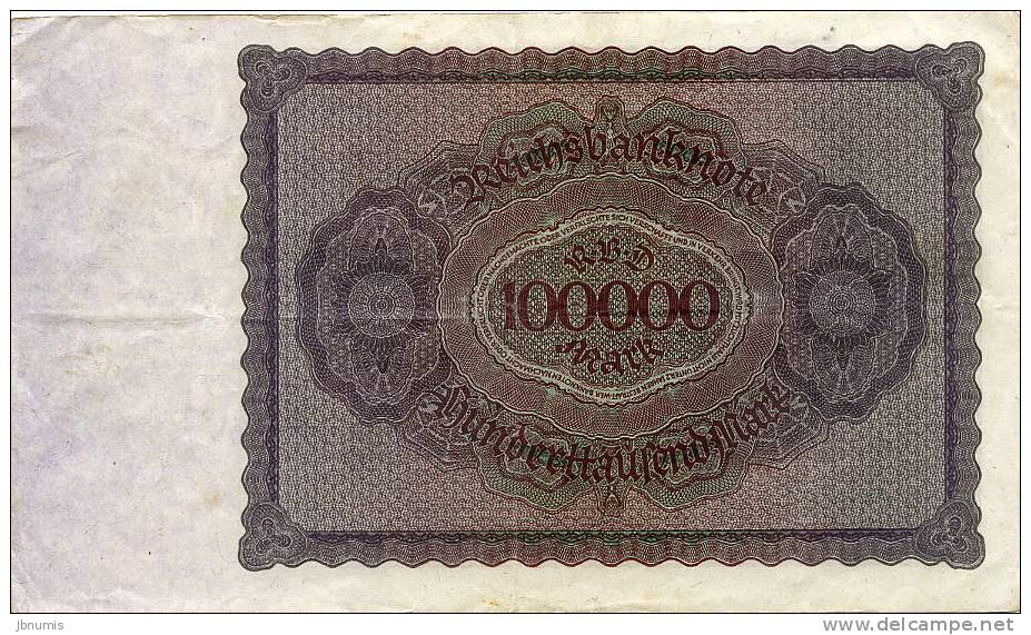 Allemagne Germany 100000 Mark 1 Februar 1923 P83c - 100.000 Mark