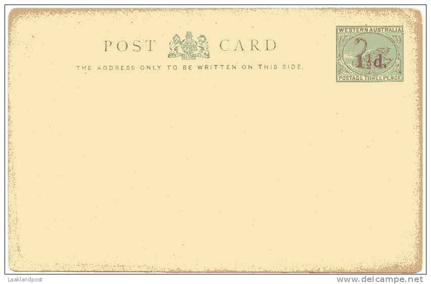 Western Australia Postal Stationary (1893)  1,5d + 3d Blue Swan Unused - Zwanen