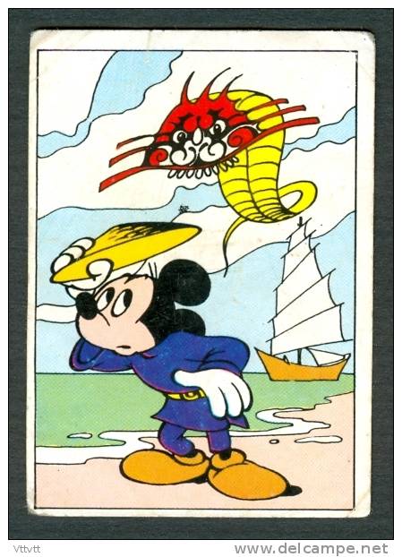 Vignette 1987 : "LES AVENTURES DE MICKEY", N° 17, Walt-Disney, Dragon, Jonque, Chine - Altri & Non Classificati