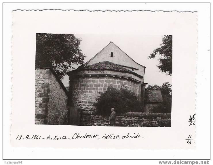 LOZÈRE / CHADENET /  EGLISE , ABSIDE  /  PHOTOGRAPHIE  ORIGINALE  /  Cliché  N° 46  ( Du  19 / 8 / 1941 ) - Autres & Non Classés