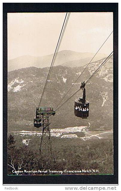 Real Photo Postcard Cannon Mountain Aerial Tramway Franconia Notch New Hampshire USA  - Ref 290 - Other & Unclassified