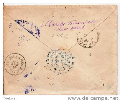 Mex005a Brief/Ital. Botschaft Mexico  City Nach Verona 1888.Bezirkszudruck 0483 Aus Benito Juarez (Brief, Cover, Lettre) - Mexico