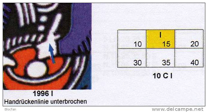 Abart Märchen KB Zwitscher Hin ... PF Löffel Defekt DDR 1996 I O 30€ In S137 Auf Feld 2 Error On The Stamp Of Germany - Fouten Op Zegels