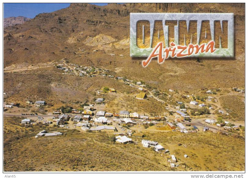 Oatman Arizona Aerial View On Route 66, Modern Continental-size Postcard, Mobile Homes Camper Trailer - Ruta ''66' (Route)