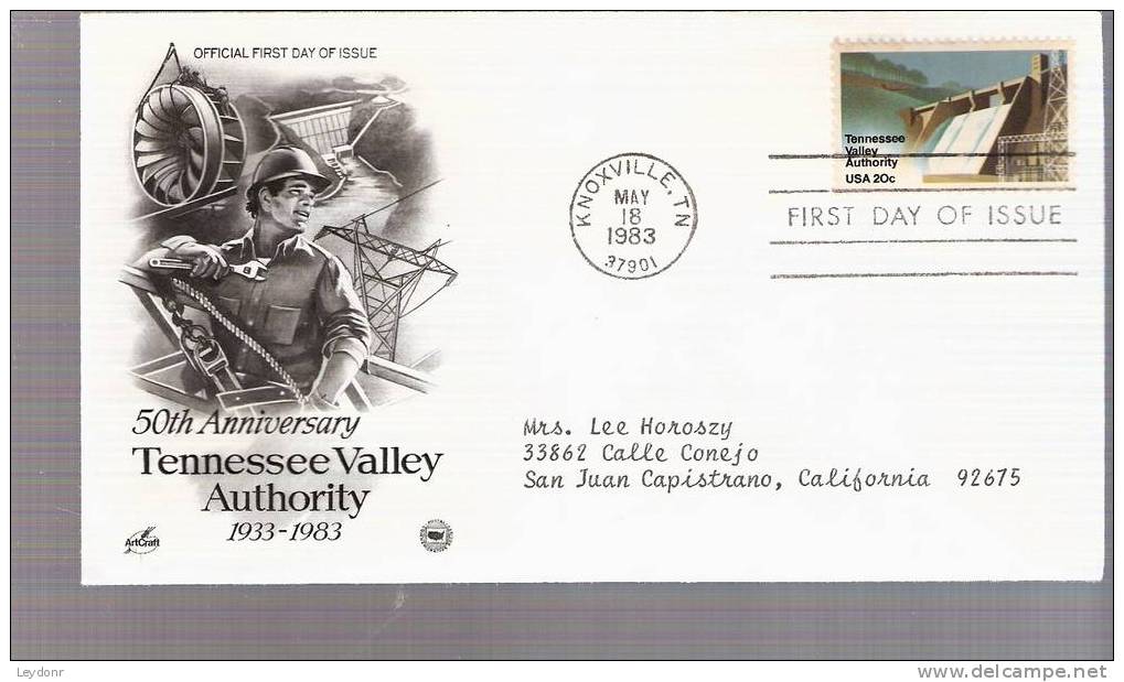 FDC Tennessee Valley Authority 50th Anniversary - 1983 - Scott # 2043 - 1981-1990