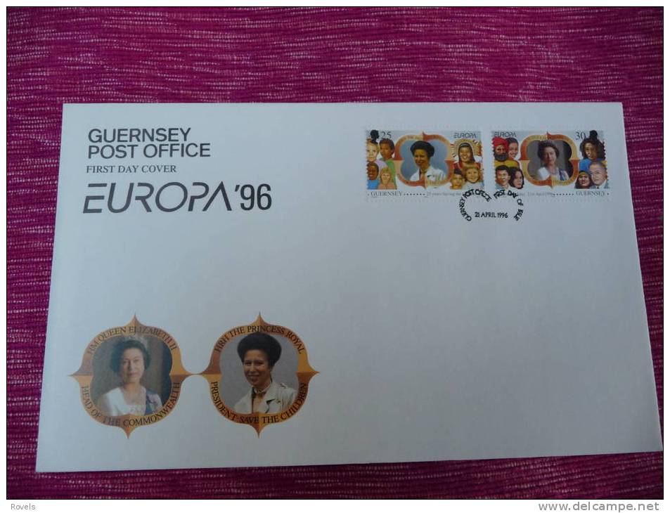 GUERNSEY  FDC 21-04-1996 EUROPA. - Guernesey