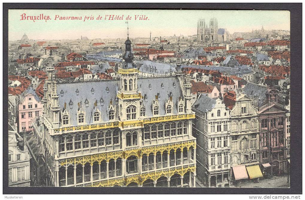 Belgium PPC Bruxelles Panorama Pris De L´Hotel De Ville Ca. 1900 Perfect Colour Mint Card - Panoramische Zichten, Meerdere Zichten