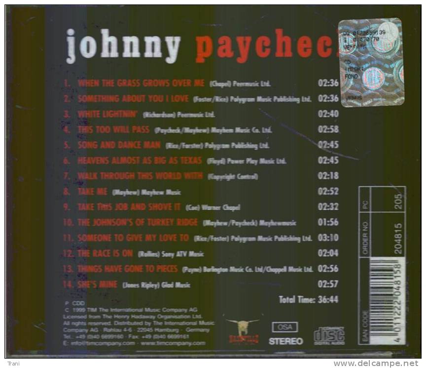 JOHNNY PAYCHECK - Hit-Compilations