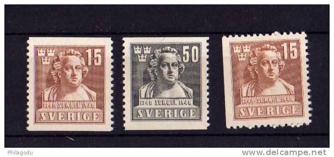 281/282+281a**  Sculpteur Sergel, 1940 ++  Postfrich ++ Cote 63 E - Unused Stamps