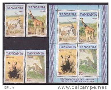 Säugetiere, Tanzania  328/31 + Bl.58 , Xx  (255)* - Other & Unclassified