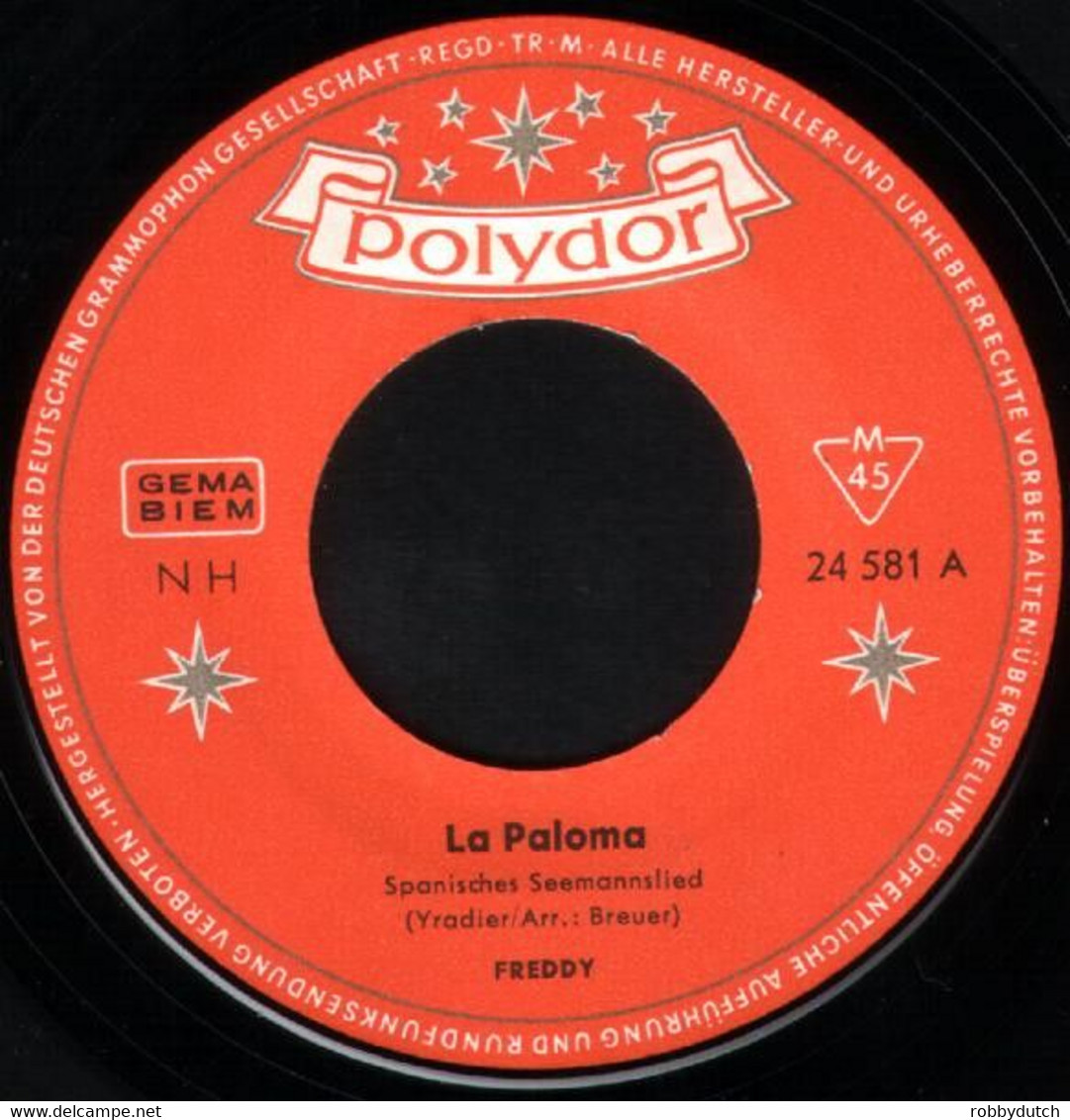 * 7" *  FREDDY (QUINN) - LA PALOMA (Germany 1956) Great Jukebox-single!!! - Other - German Music
