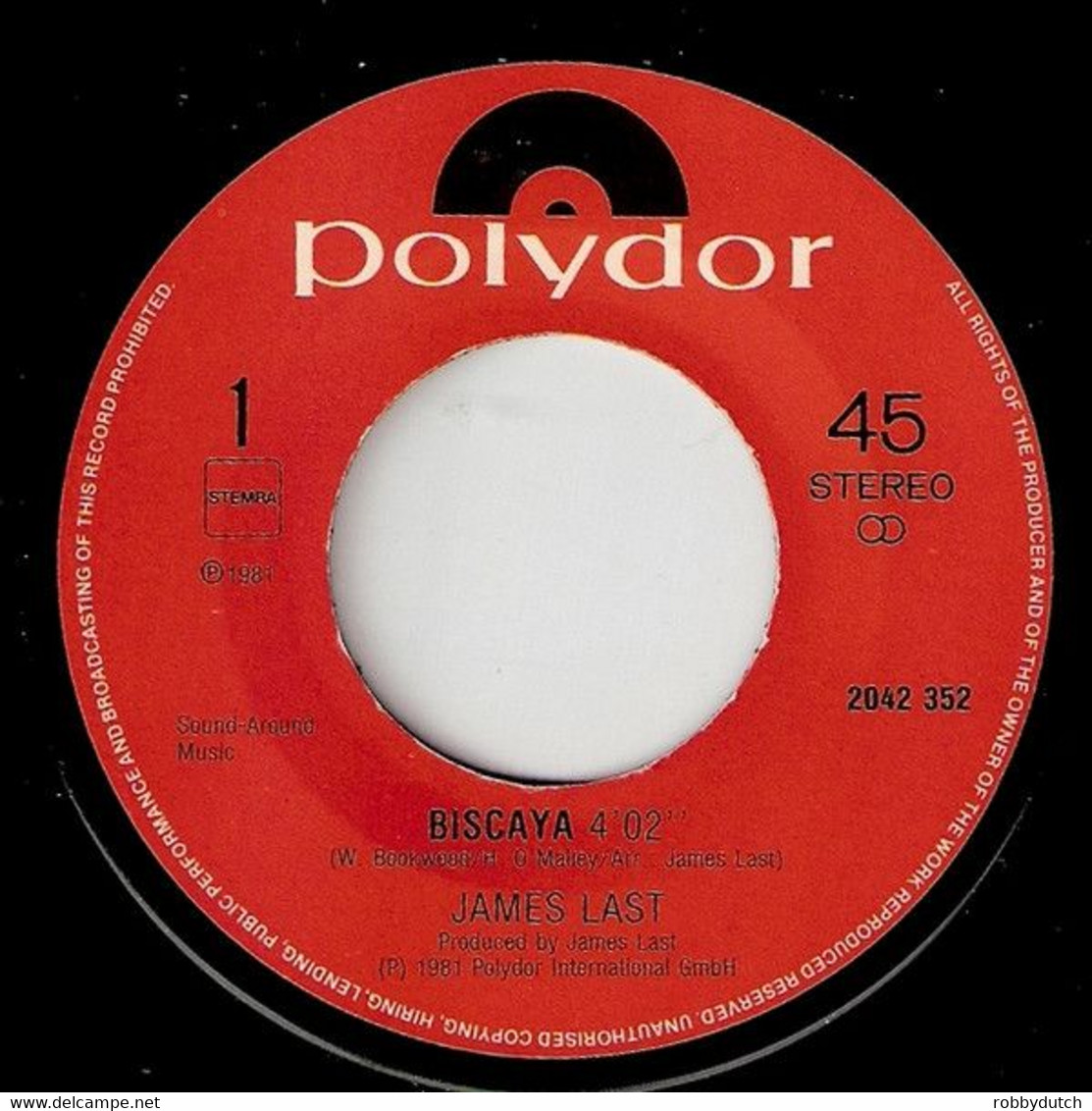 * 7" *  JAMES LAST - BISCAYA (Germany 1981 Ex-!!!) - Instrumentaal