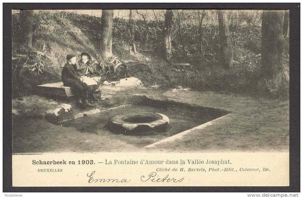 Belgium PPC Bruxelles Schaerbeek En 1903 La Fontaine D'Amour Dans La Vallé Josaphat - Schaarbeek - Schaerbeek