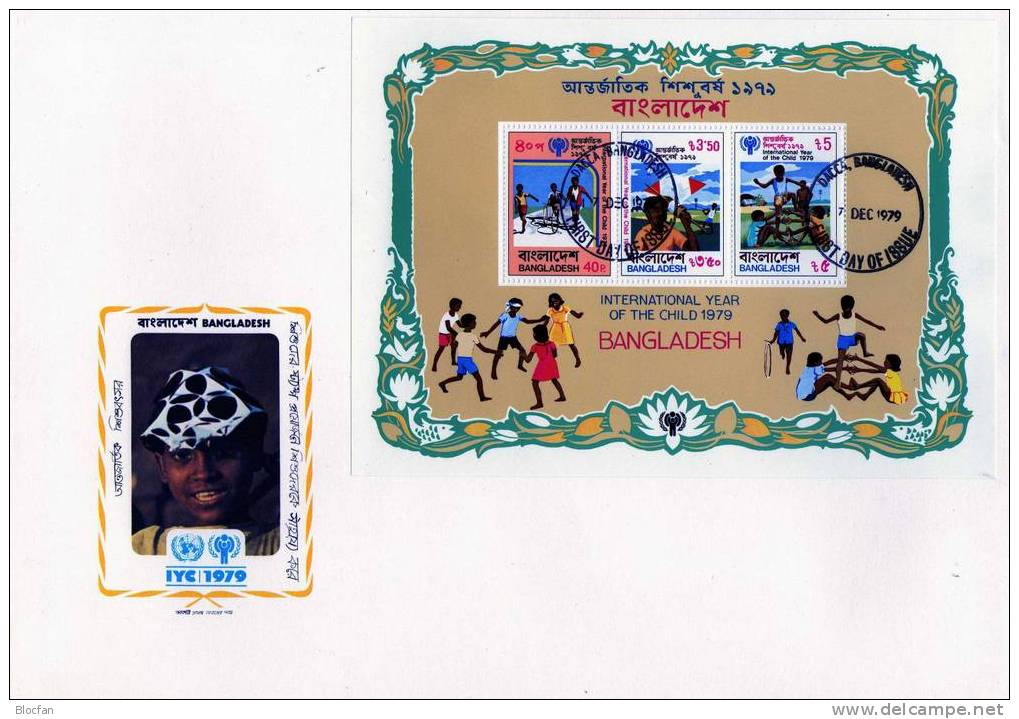 UNICEF Kindertag Tanzende Kinder Bangladesh Block 6 FDC 22€ - UNICEF