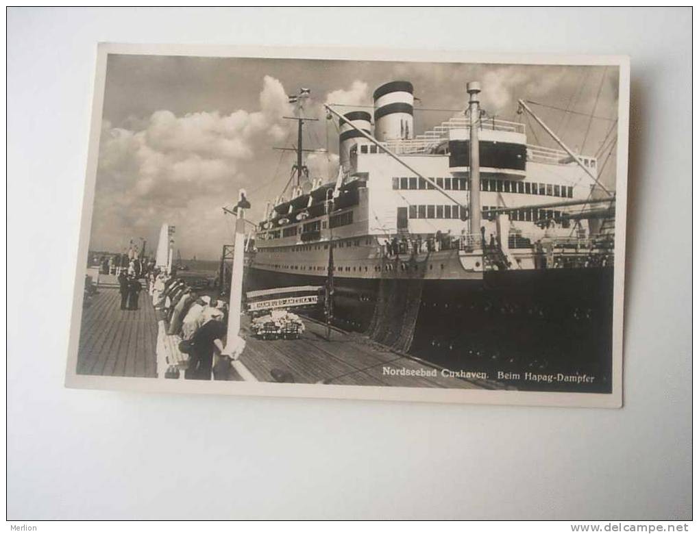 Nordseebad Cuxhaven - Beim Hapag Dampfer -Embarkation - Hamburg -Amerika Linie  VF 1930´s  D43404 - Cuxhaven