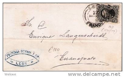 Mex170/  Mexiko, Leon 1877, Hidalgo 10 C. Schwarz - Mexiko