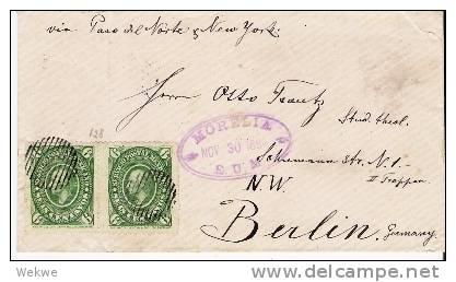 Mex187/ Mexiko,  Morelia 1884-Berlin, Michel 128 (Paar) - Mexiko