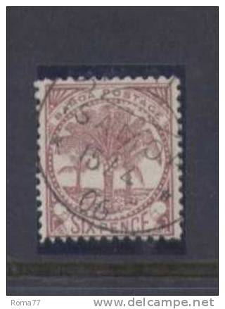 PA346 - SAMOA 1887 , Il 6 Pence N. 14 Dentellato 12 1/2 (gibbons N. 54) - Samoa (Staat)