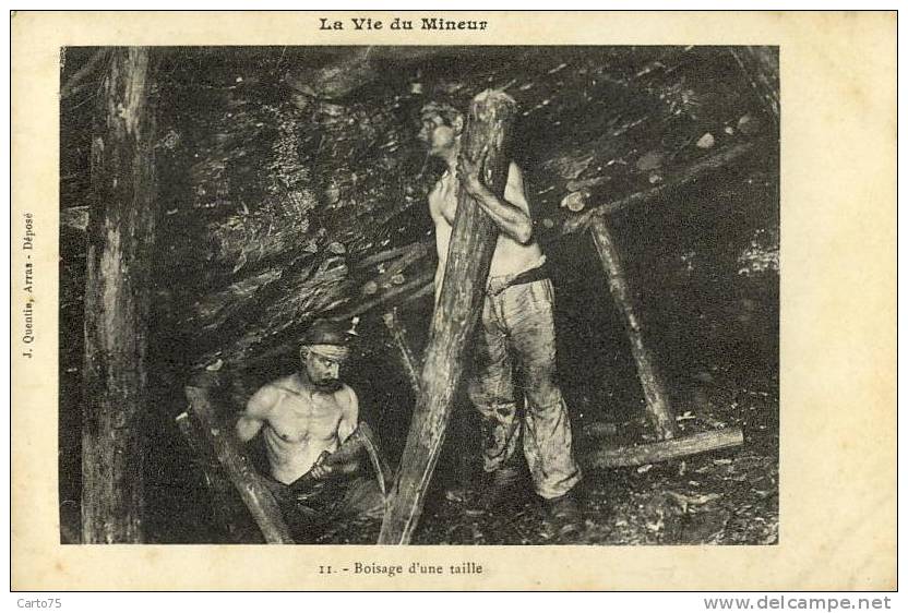 Mineurs - Soutènement - Bois - Mines