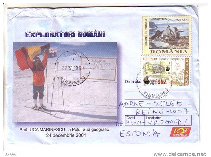 GOOD ROMANIA Postal Cover With Original Stamp To ESTONIA 2006 - Antarctic; Penguins - Lettres & Documents