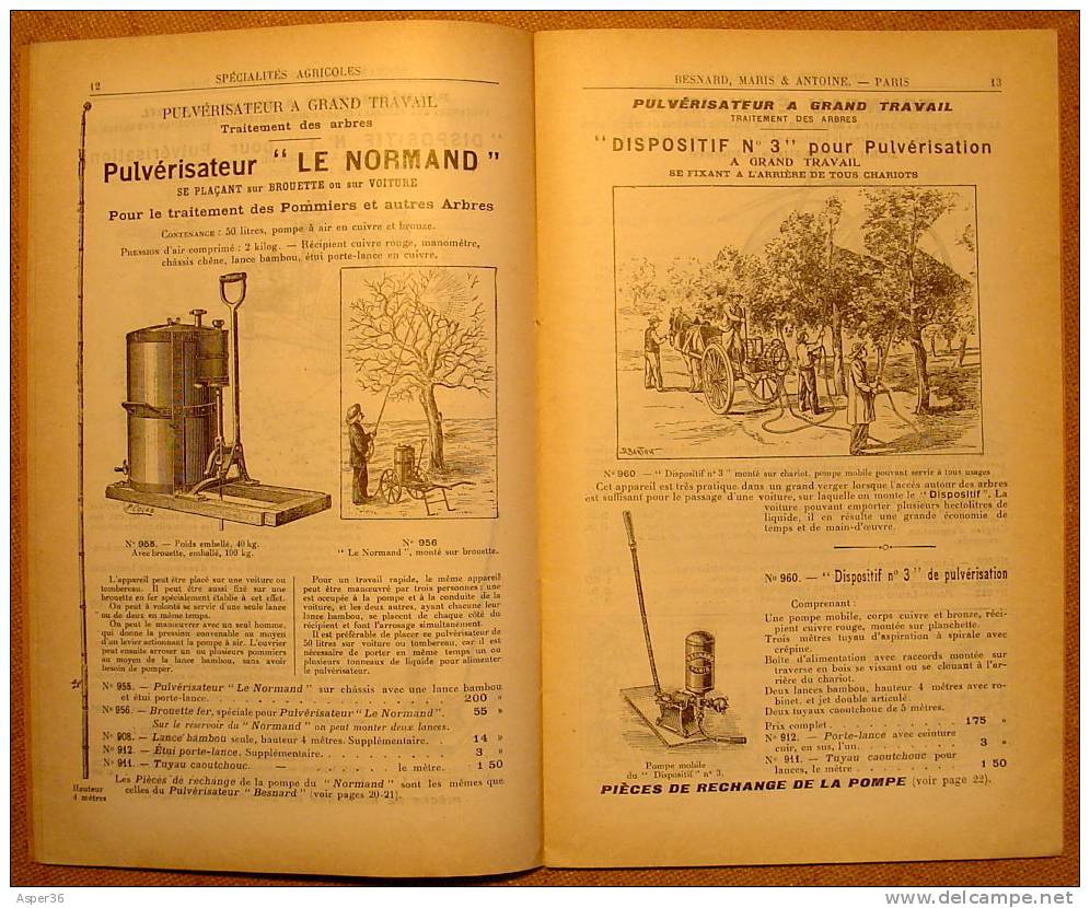 Catalogue "Spécialités Agricoles, Besnard, Maris & Antoine, Paris Ca 1910" - Collezioni