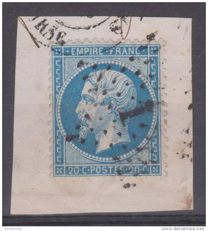 Lot N°7212  N°22/Fragment, Oblit étoile Chiffrée 1 PL DE LA BOURSE - 1862 Napoleon III