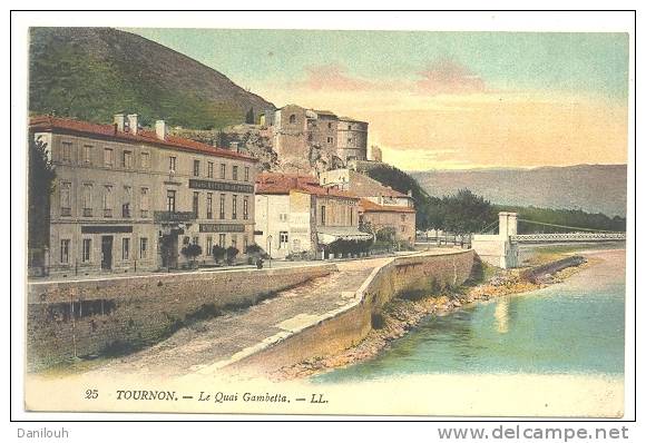 48 // TOURNON, Le Quai Gambetta, LL 25 / Colorisée - Tournon