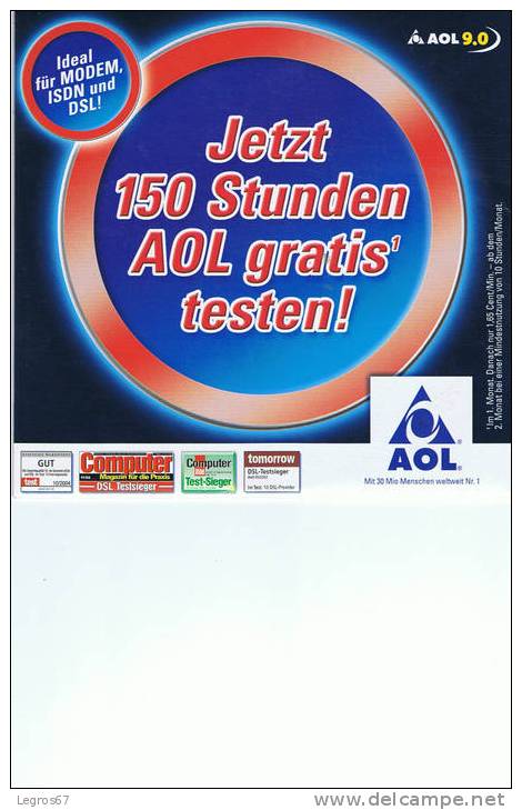 KIT DE CONNEXION INTERNET AOL 150 H - EN ALLEMAND - Autres & Non Classés