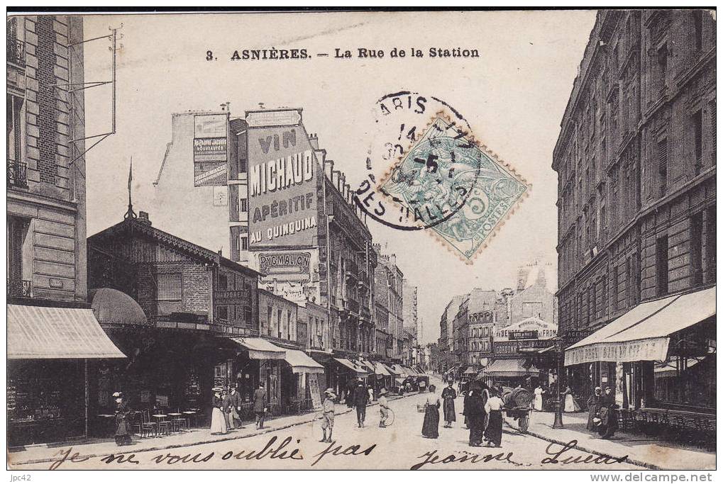 Asnières .- La Rue De La Station - Bagneux