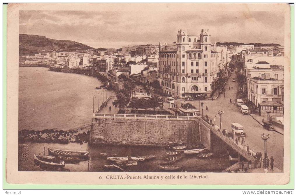 EUROPE.ESPAGNE.CEUTA.PUENTE ALMINA Y CALLE DE LA LIBERTAD  SCAN DOS JOIN PARTIE DE DAKAR AVEC TIMBRE - Ceuta