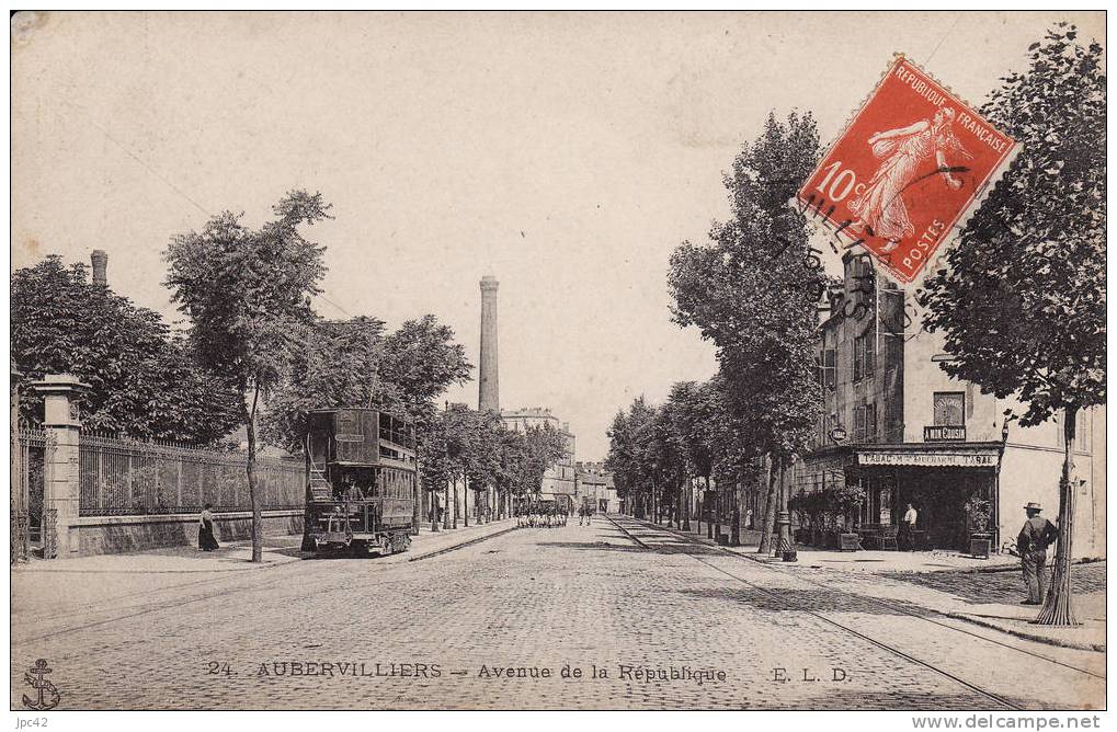 Aubervilliers - Avenue De La République (coin Haut Gauche Un Peu âbimé) - Aubervilliers