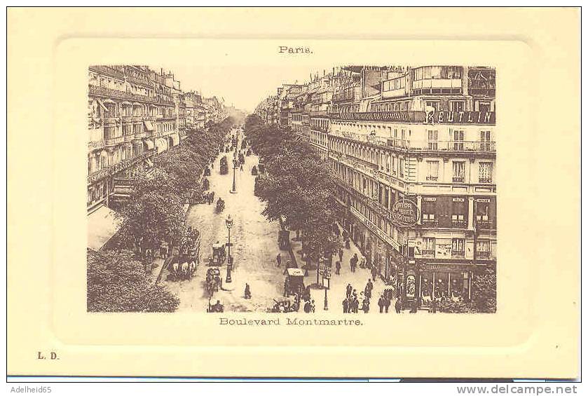 Paris, Boulevard Montmartre Animée Carte Luxe L.D. - Arrondissement: 02