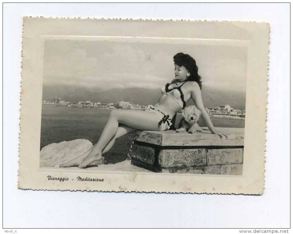 Viareggio 1952 Bellezza Al Bagno Con Cane - Viareggio