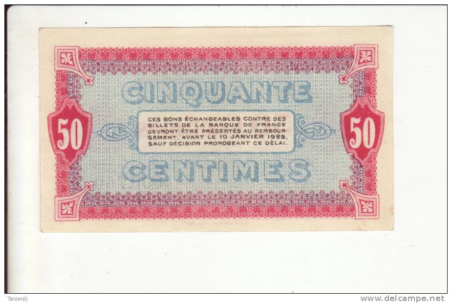 Billet De Nécessité De La Chambre De Commerce De Moulin Et Lapalisse :  50 Centimes - Buoni & Necessità