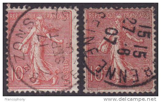 1903-24 / SEMEUSE LIGNEE TYPE II ET III Y&T N°129o / VOIR SCANS - 1903-60 Sower - Ligned