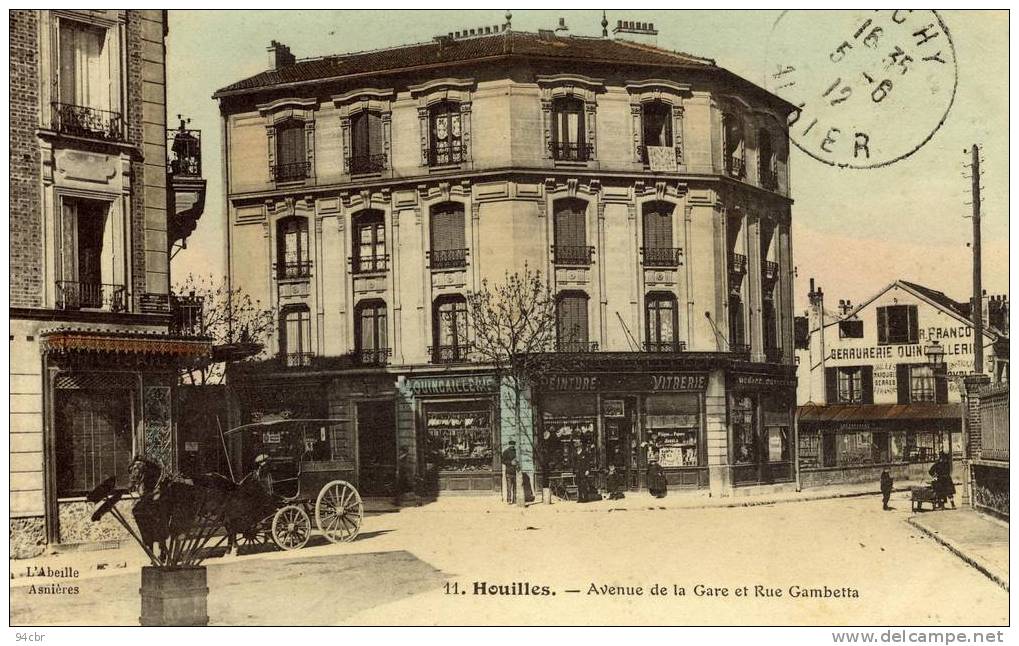 CPA(78) HOUILLES  Avenue De La Gare Et Rue Gambetta - Houilles